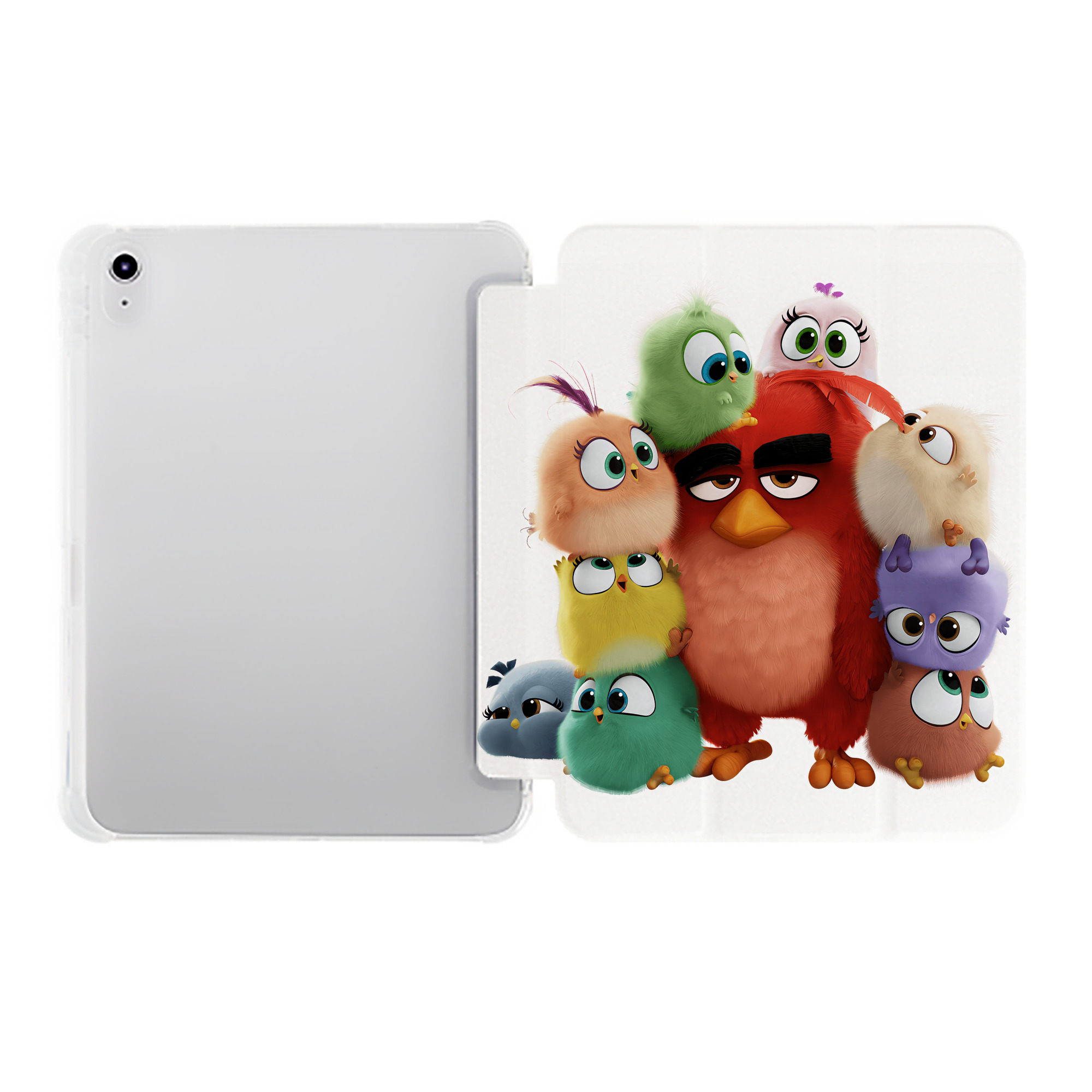 （画像用） Angry Birds アングリーバード IPad ケース ペン収納付き 三つ折りスタンド PUレザー×シリコン 対応機種9.5/10.5/10.9インチ